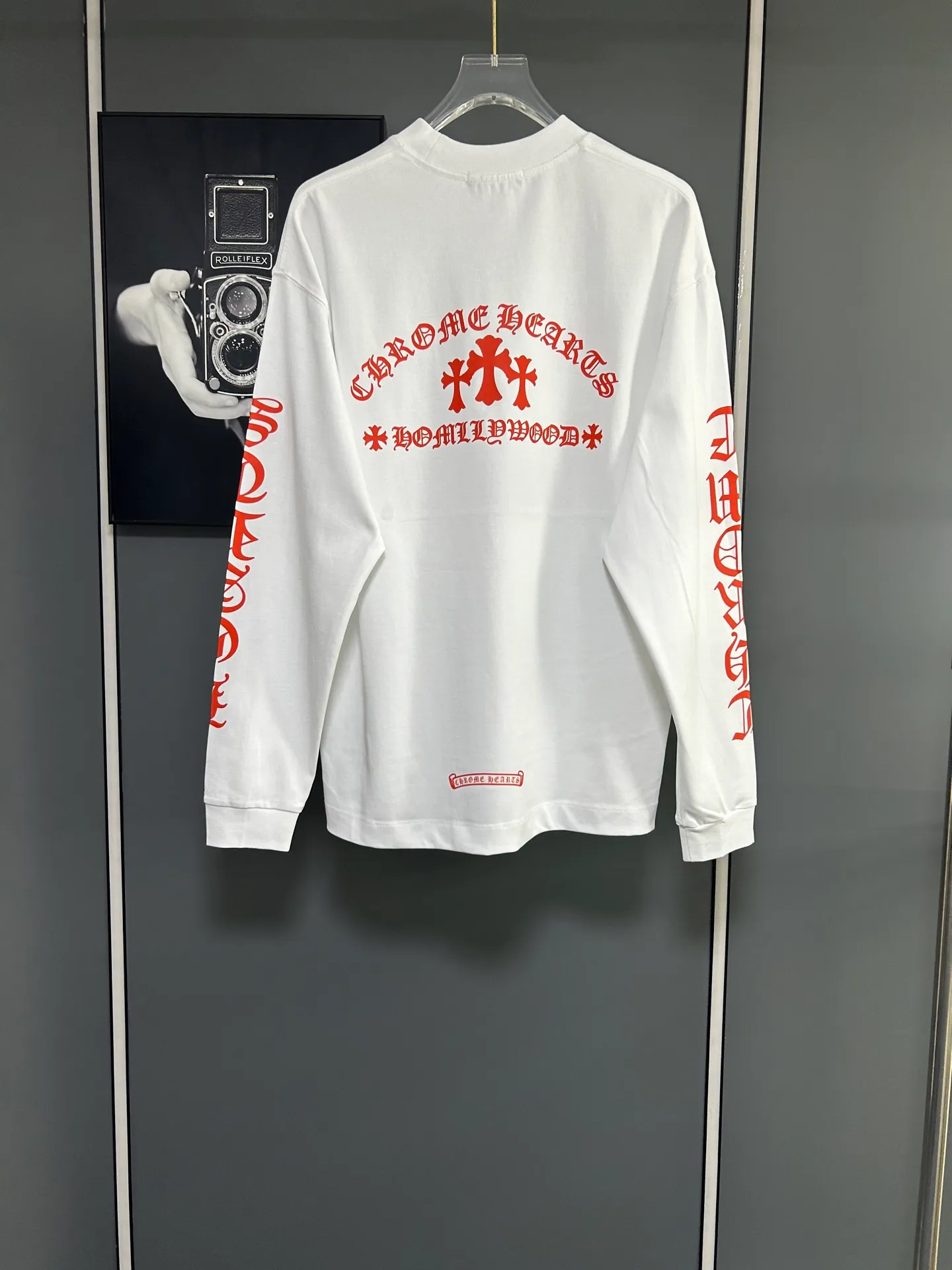 P230 2026 new (exclusive) Chrome Hearts autumn and winter limited edition heavyweight high-weight long-sleeved T-shirt, customized Dreamweaver Yayun ribbed cotton designer concept style Fabric: Heavy 380g Size: S M L XL Color: White
